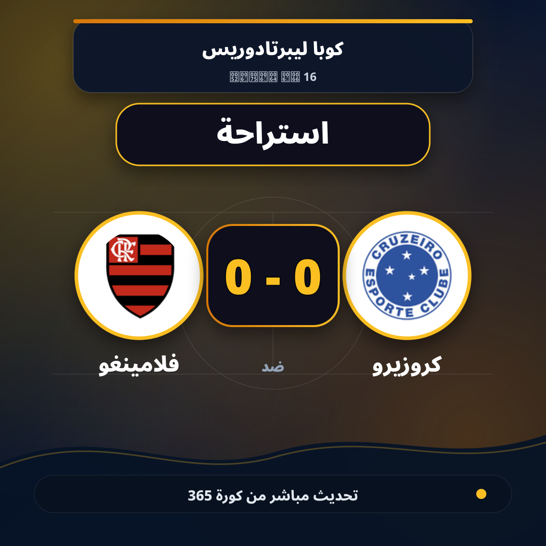 استراحة.. كروزيرو 0 - 0 فلامينغو