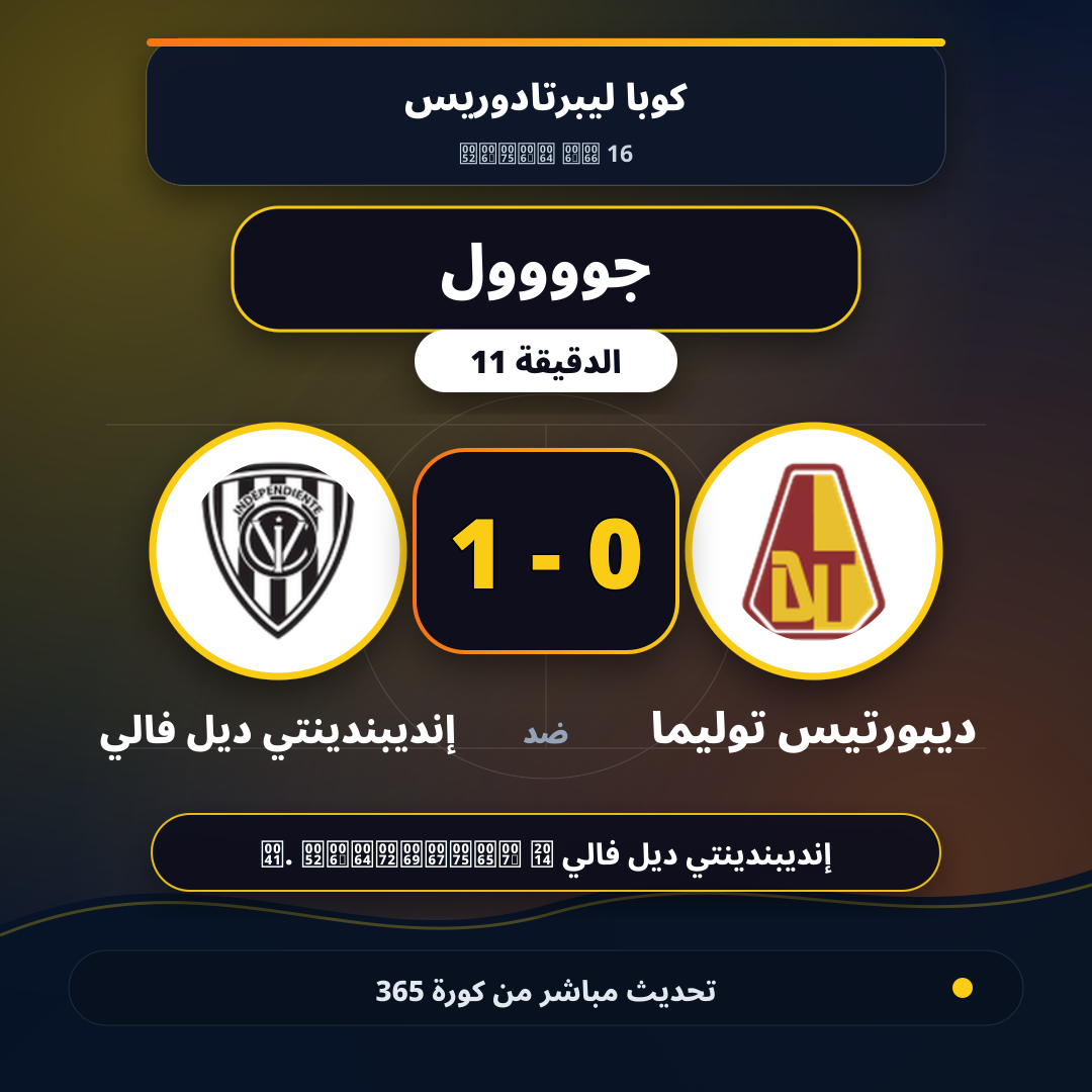 جوووول لـ إنديبندينتي ديل فالي في الدقيقة 11.. 0 - 1