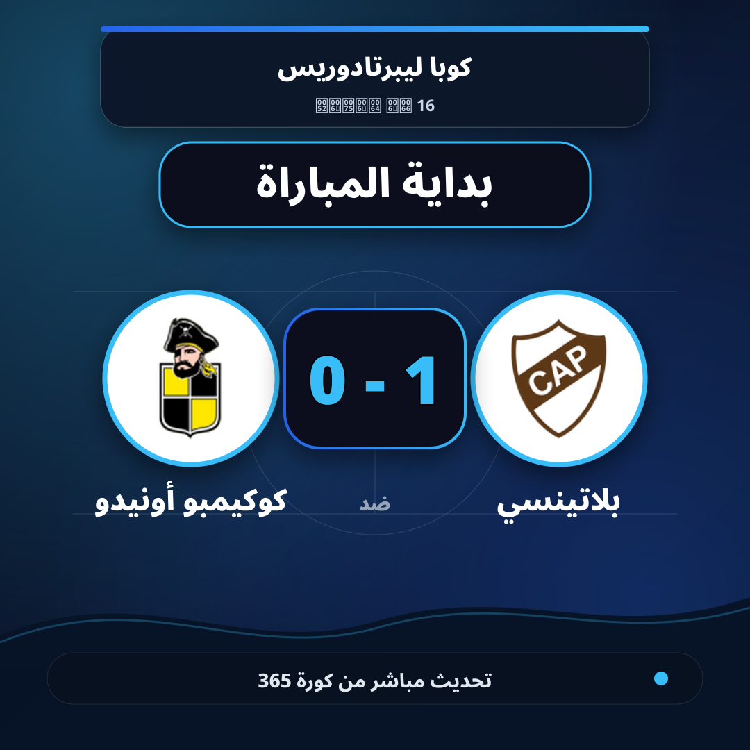 بداية مباراة بلاتينسي و كوكيمبو أونيدو