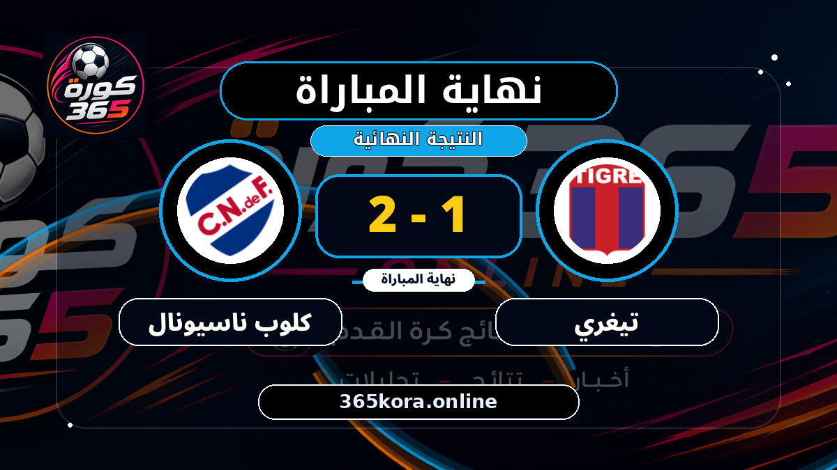 نهاية المباراة.. تيغري 1 - 2 كلوب ناسيونال