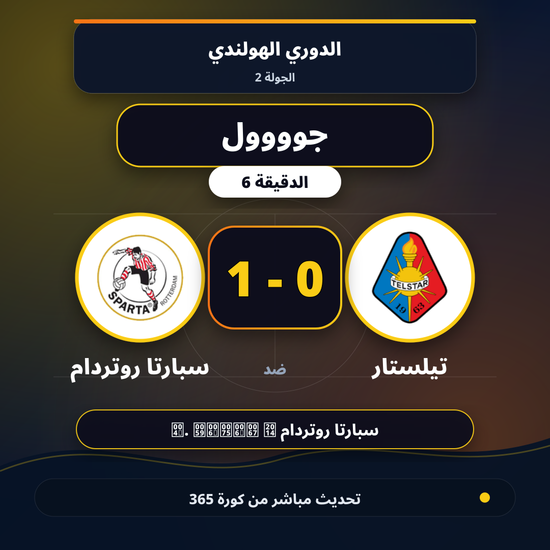 جوووول لـ سبارتا روتردام في الدقيقة 6.. 0 - 1