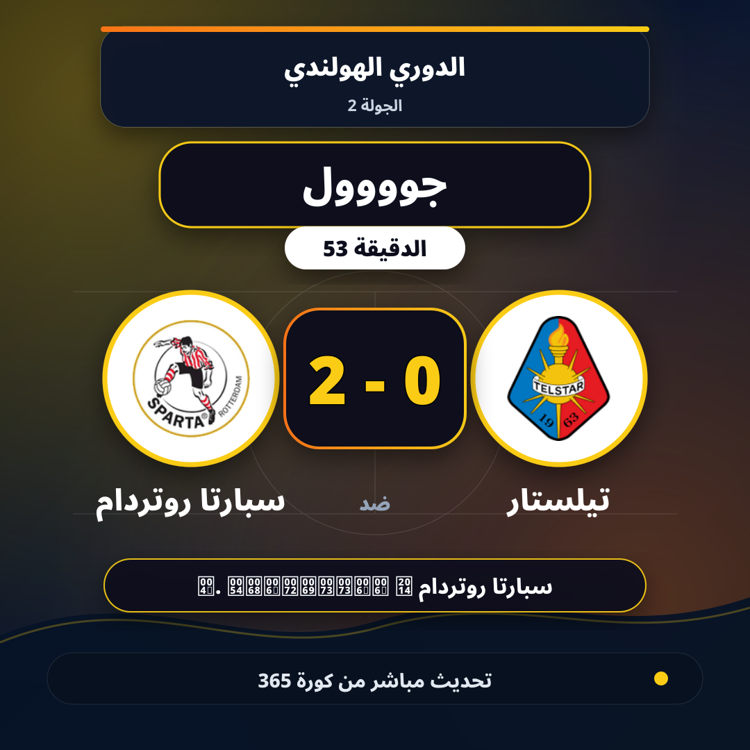 جوووول لـ سبارتا روتردام في الدقيقة 53.. 0 - 2