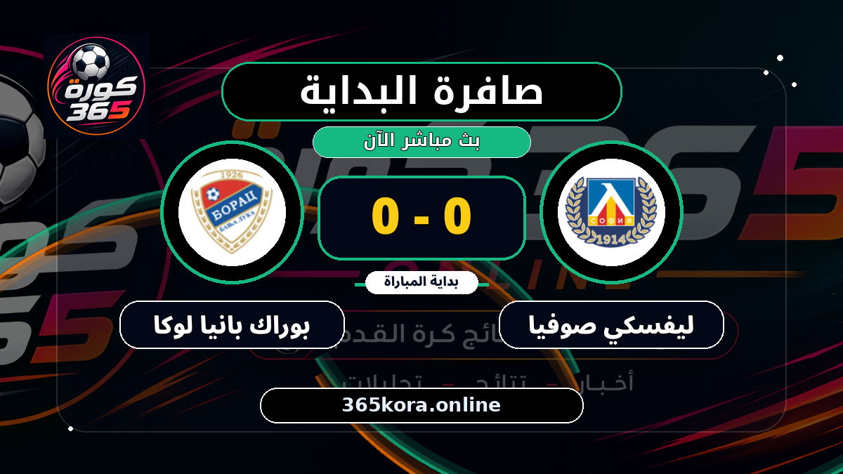 بداية مباراة ليفسكي صوفيا و بوراك بانيا لوكا