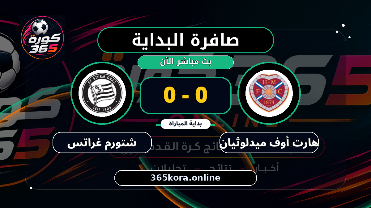 بداية مباراة هارت أوف ميدلوثيان و شتورم غراتس