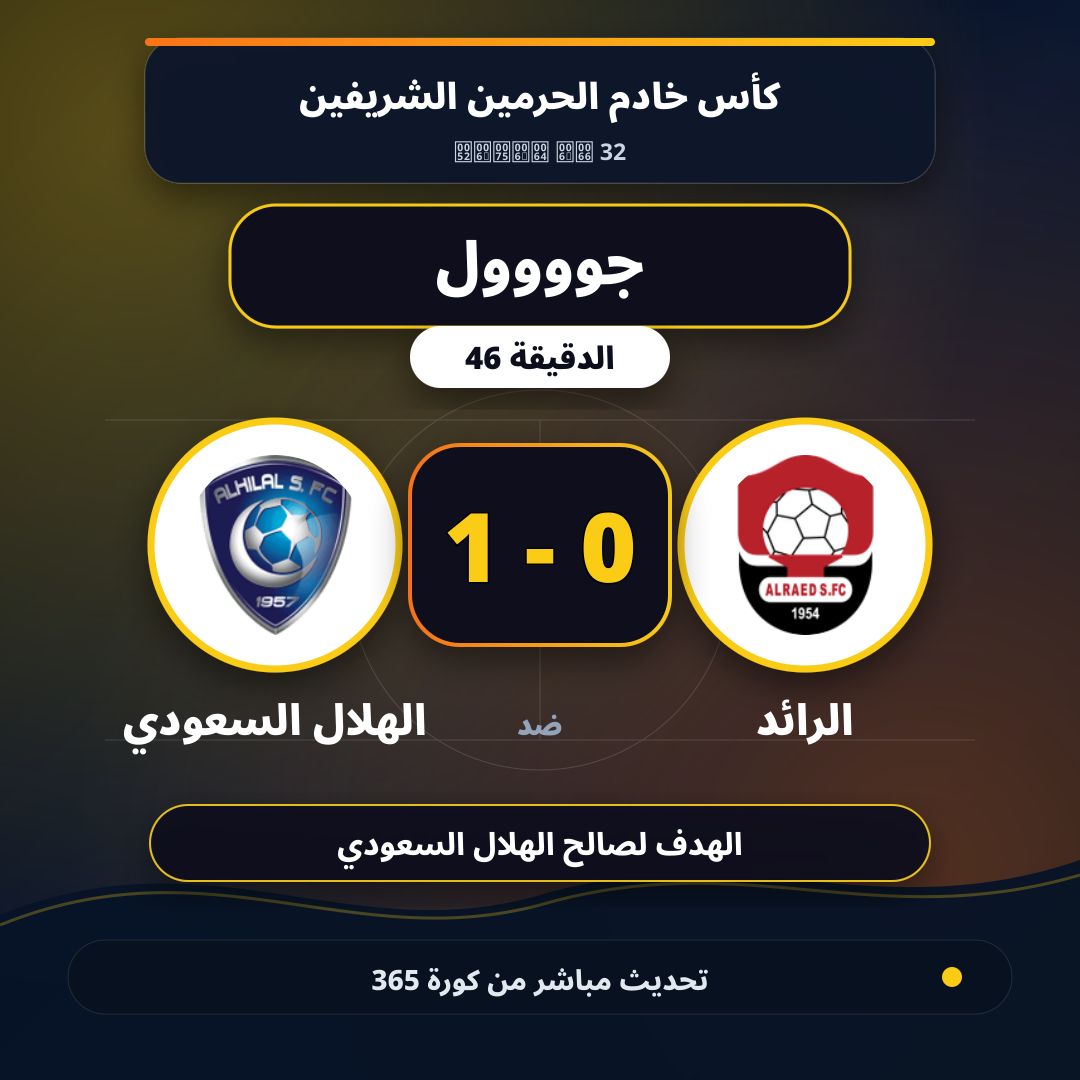 جوووول لـ الهلال السعودي في الدقيقة 46.. 0 - 1