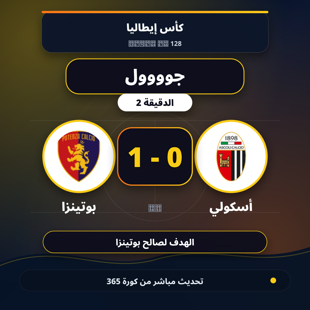 جوووول لـ بوتينزا في الدقيقة 2.. 0 - 1