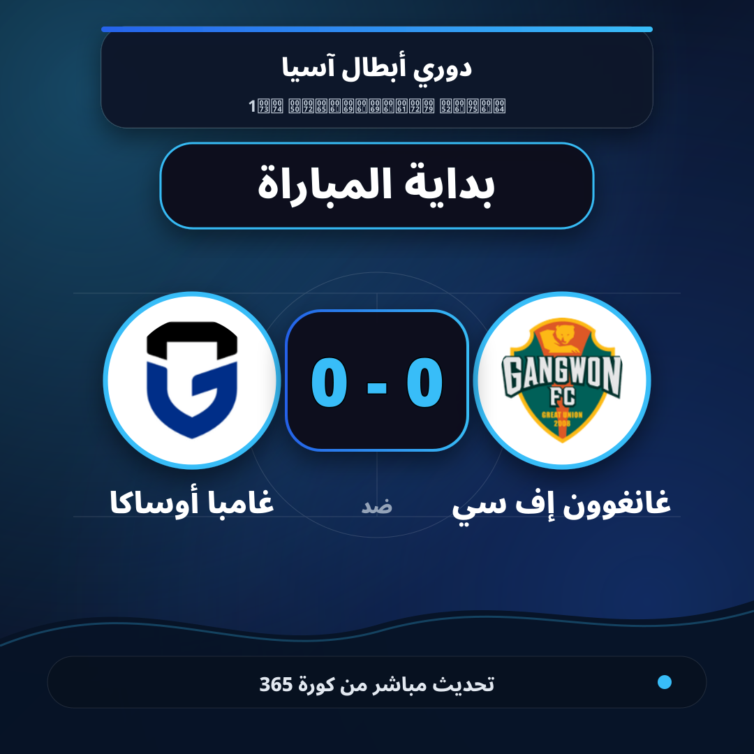 بداية مباراة غانغوون إف سي و غامبا أوساكا