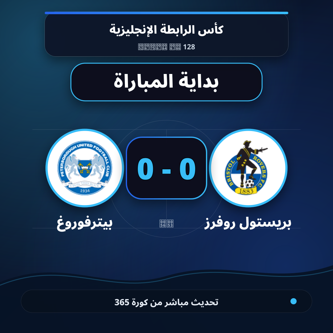 بداية مباراة بريستول روفرز و بيترفوروغ
