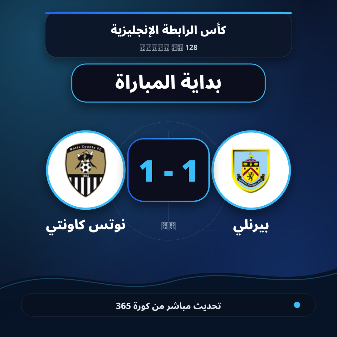 بداية مباراة بيرنلي و نوتس كاونتي