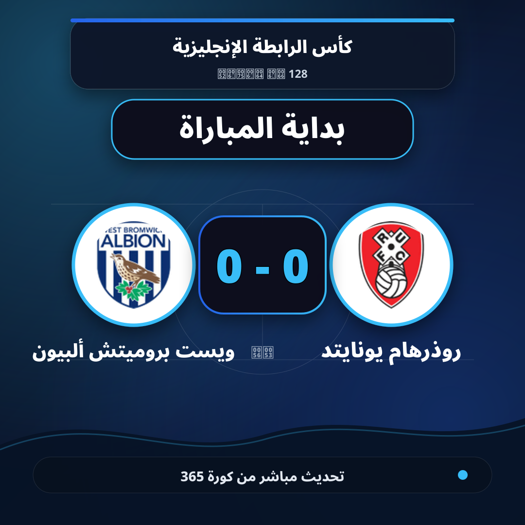 بداية مباراة روذرهام يونايتد و ويست بروميتش ألبيون
