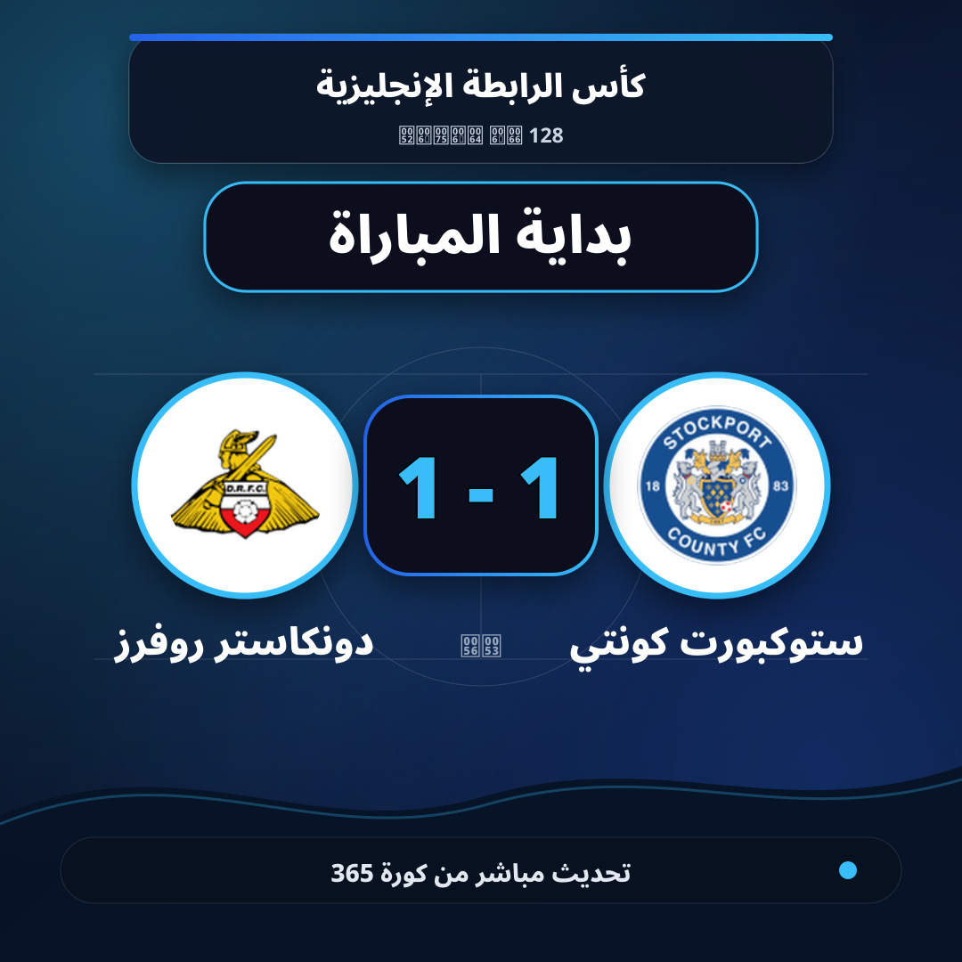 بداية مباراة ستوكبورت كونتي و دونكاستر روفرز
