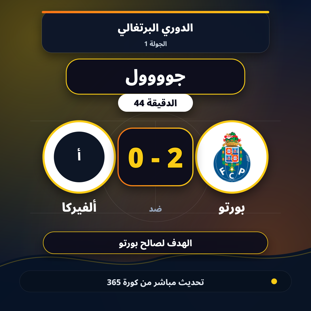 جوووول لـ بورتو في الدقيقة 44.. 2 - 0