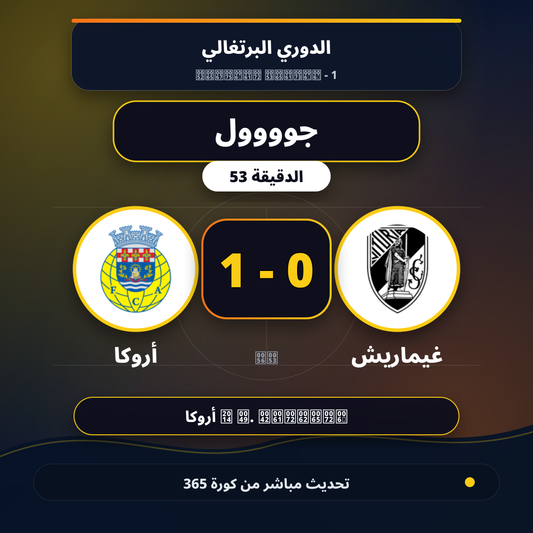 جوووول لـ أروكا في الدقيقة 53.. 0 - 1