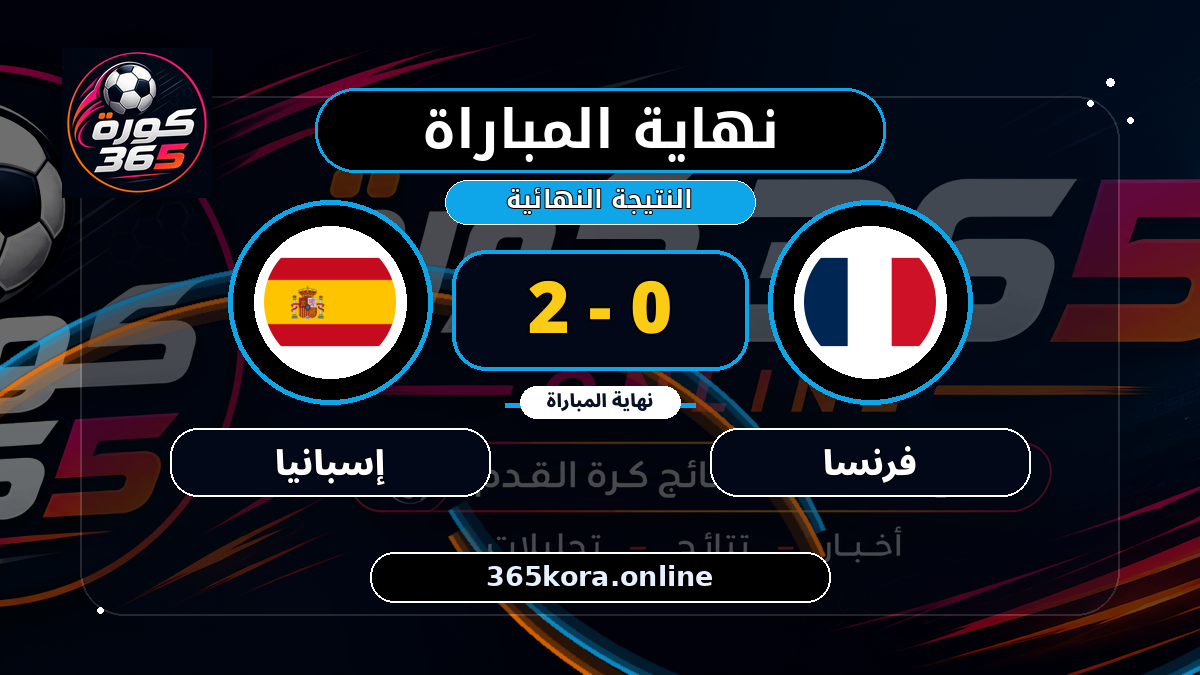 نهاية المباراة.. فرنسا 0 - 2 إسبانيا