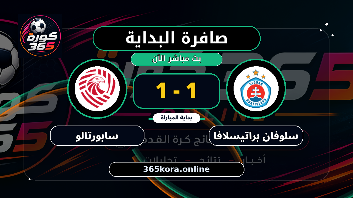 بداية مباراة سلوفان براتيسلافا و سابورتالو