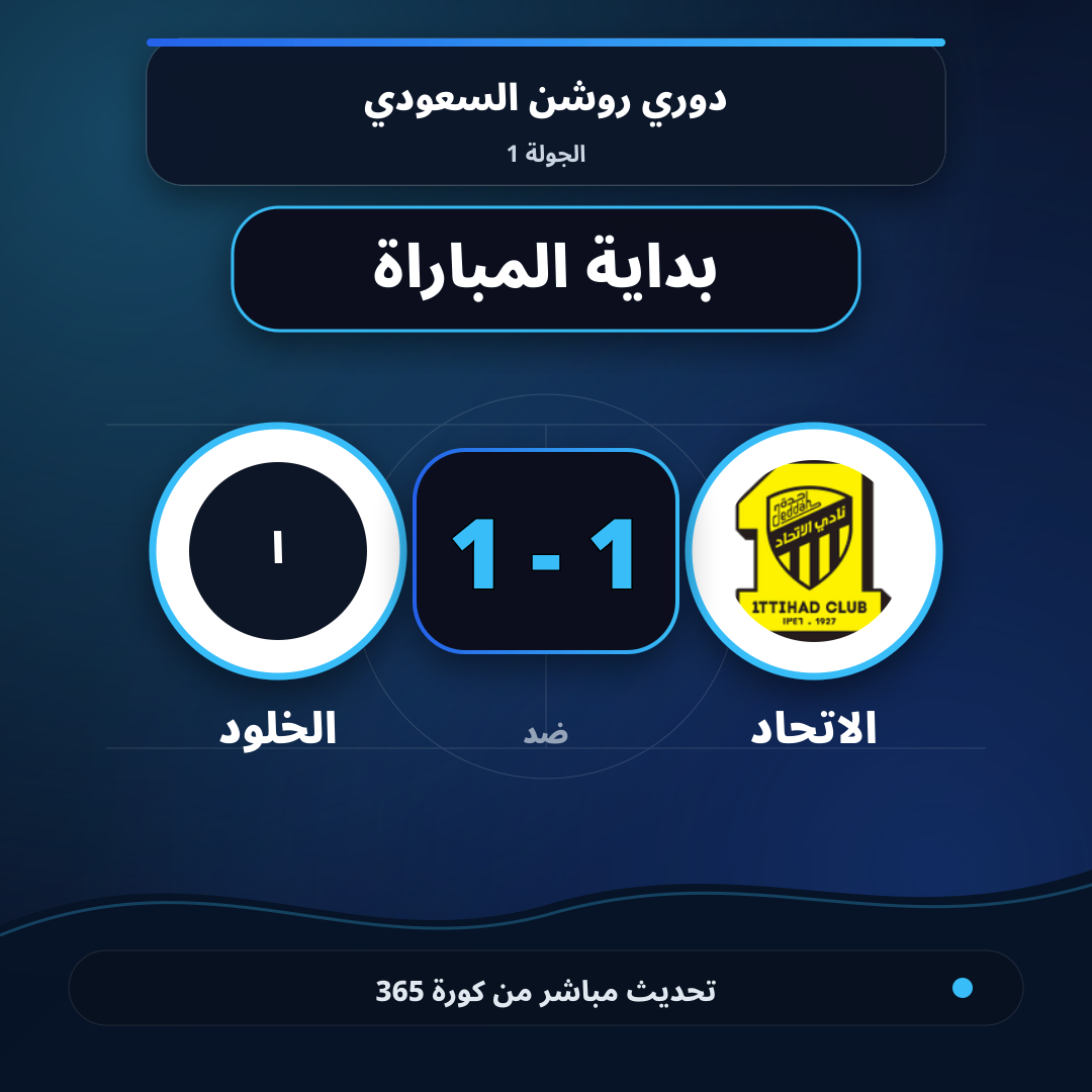 بداية مباراة الاتحاد و الخلود