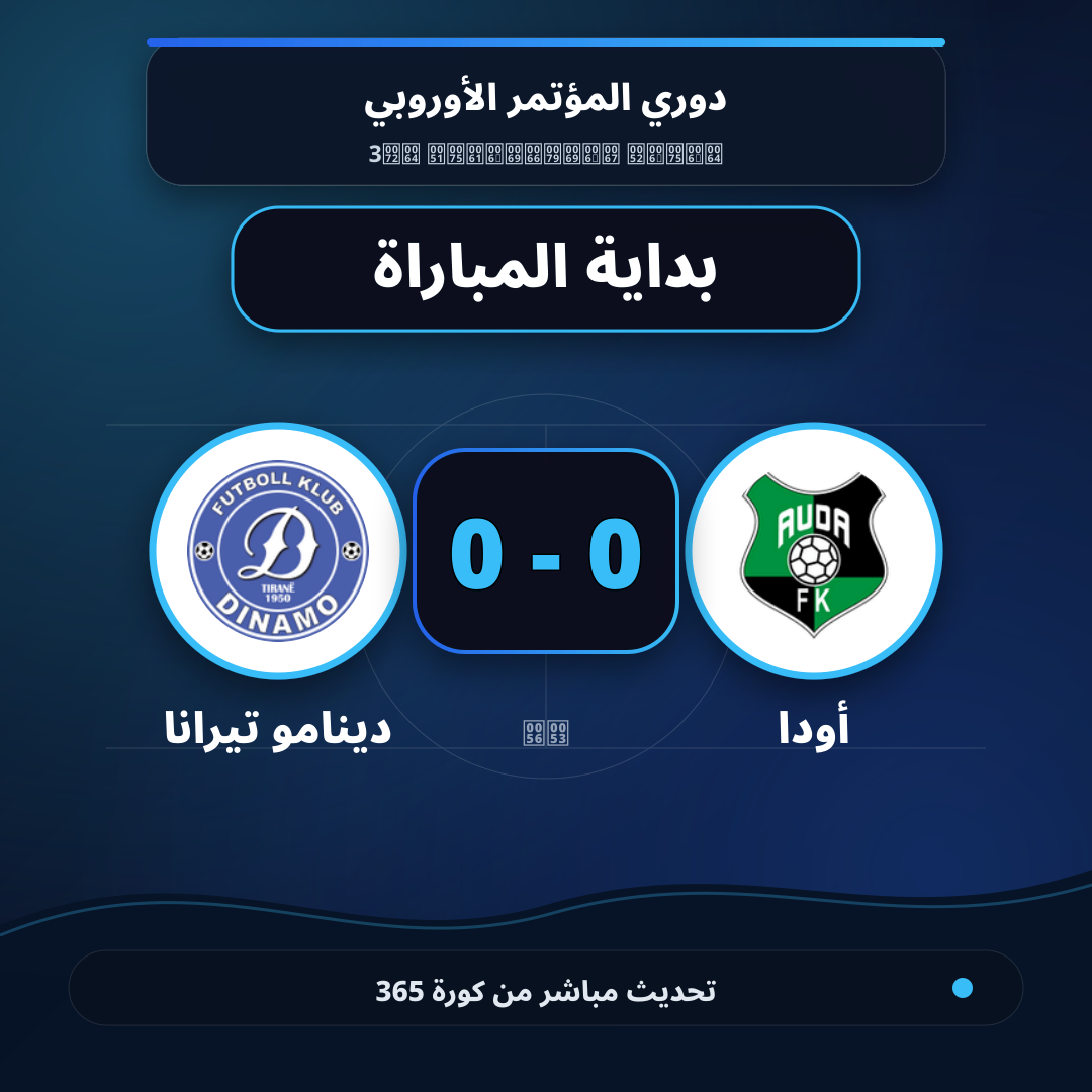 بداية مباراة أودا و دينامو تيرانا