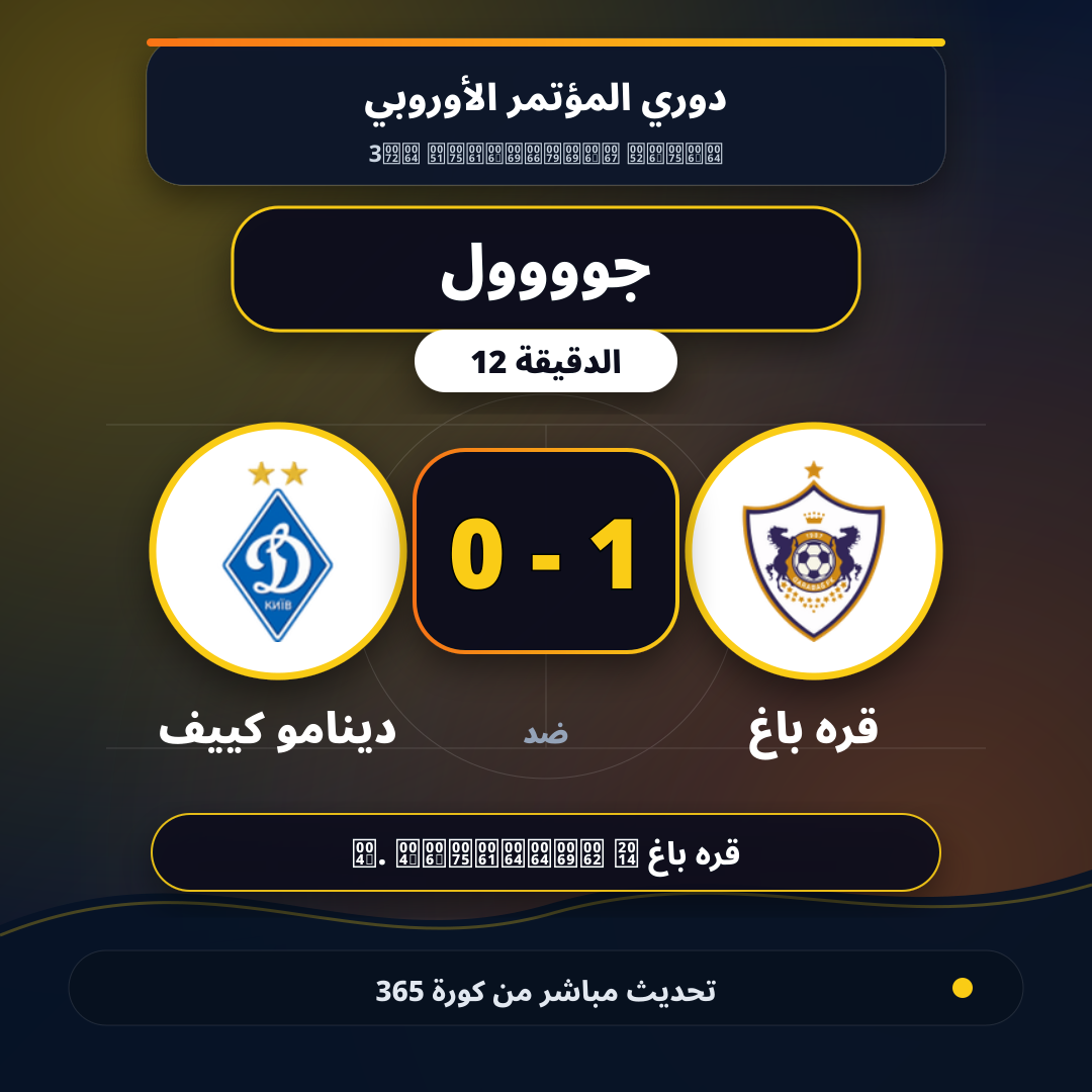 جوووول لـ قره باغ في الدقيقة 12.. 1 - 0