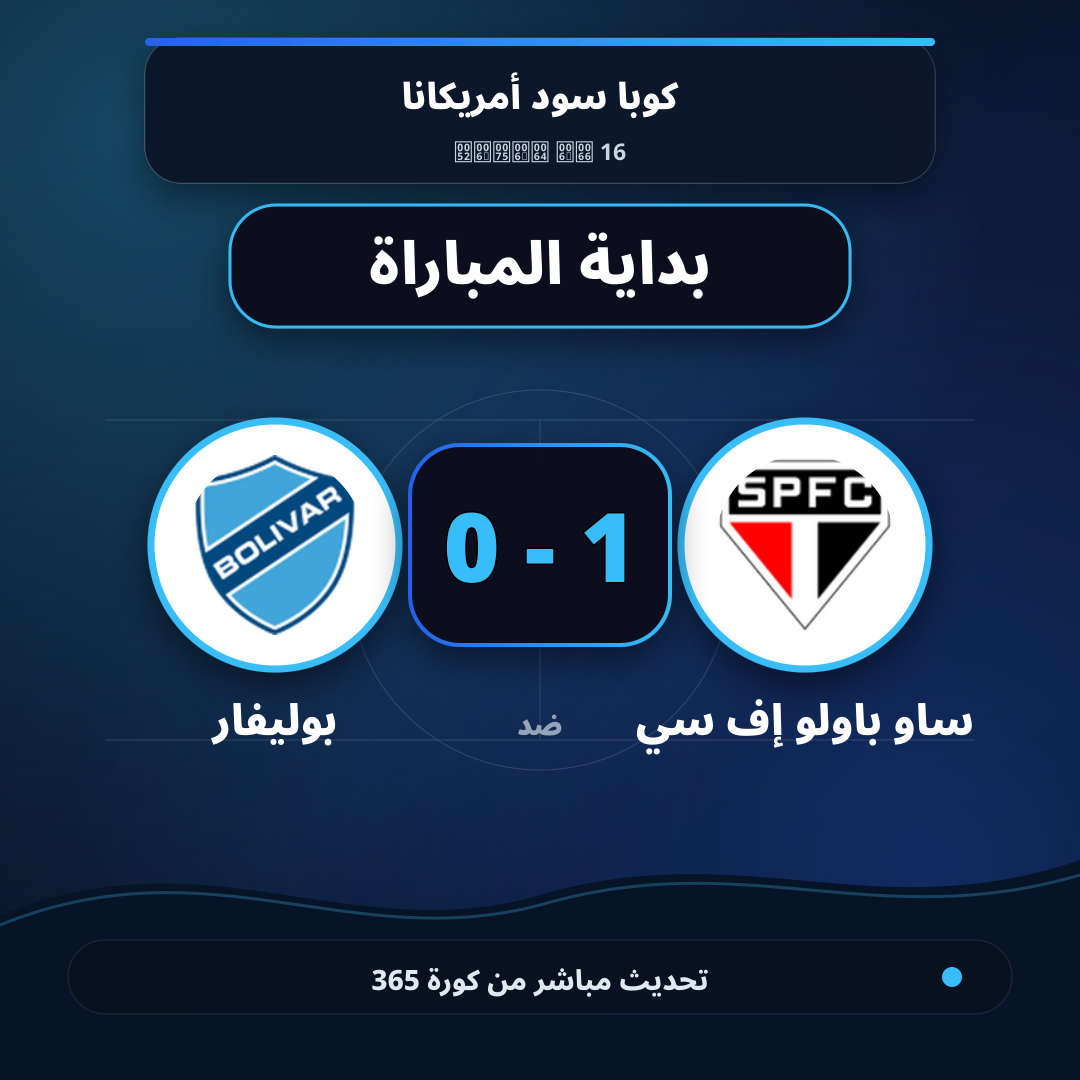 بداية مباراة ساو باولو إف سي و بوليفار