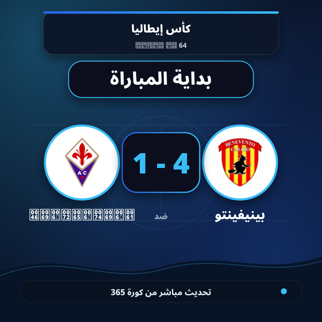 بداية مباراة بينيفينتو و Fiorentina