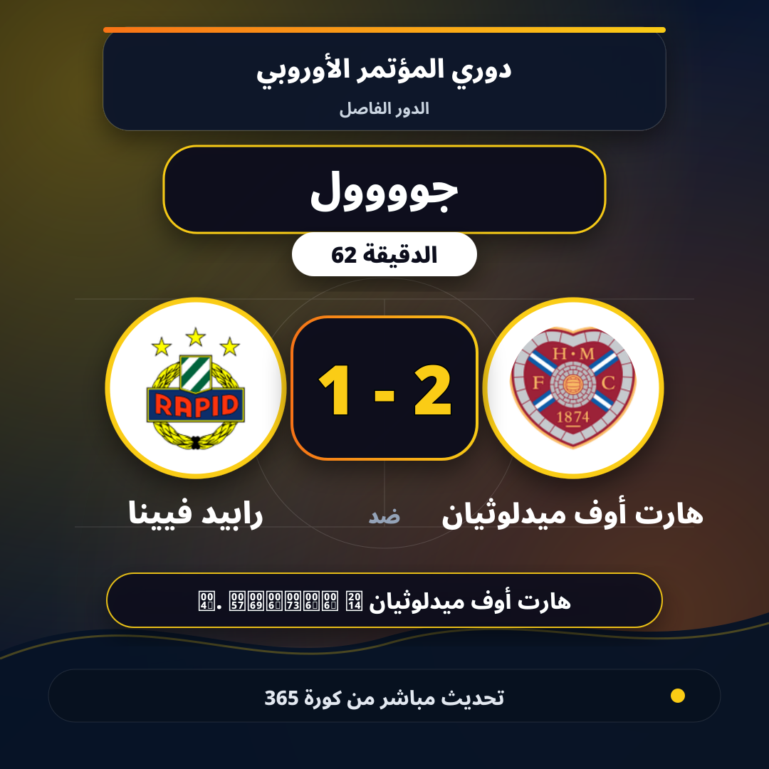جوووول لـ هارت أوف ميدلوثيان في الدقيقة 62.. 2 - 1