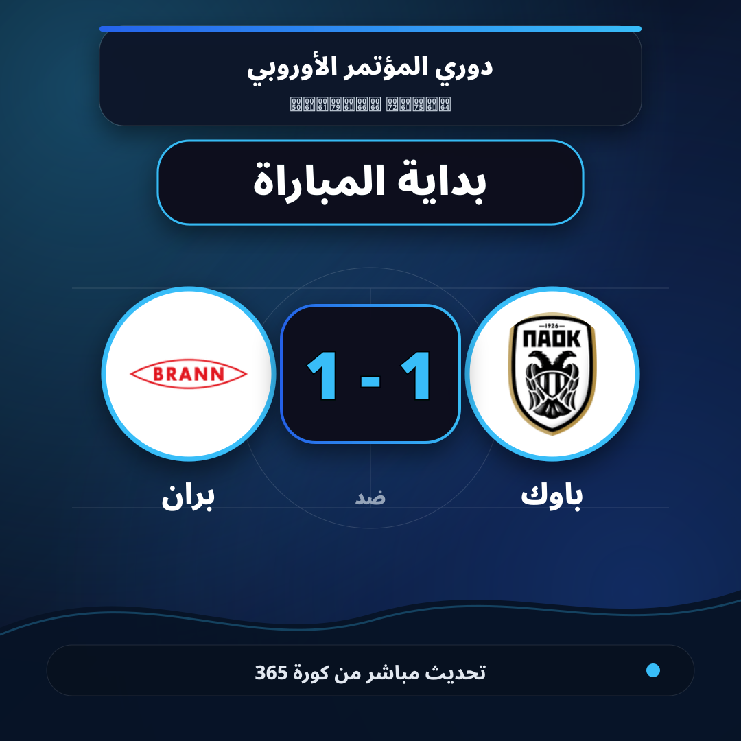 بداية مباراة باوك و بران